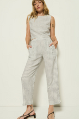 Grayson Pant in Linen Stripe