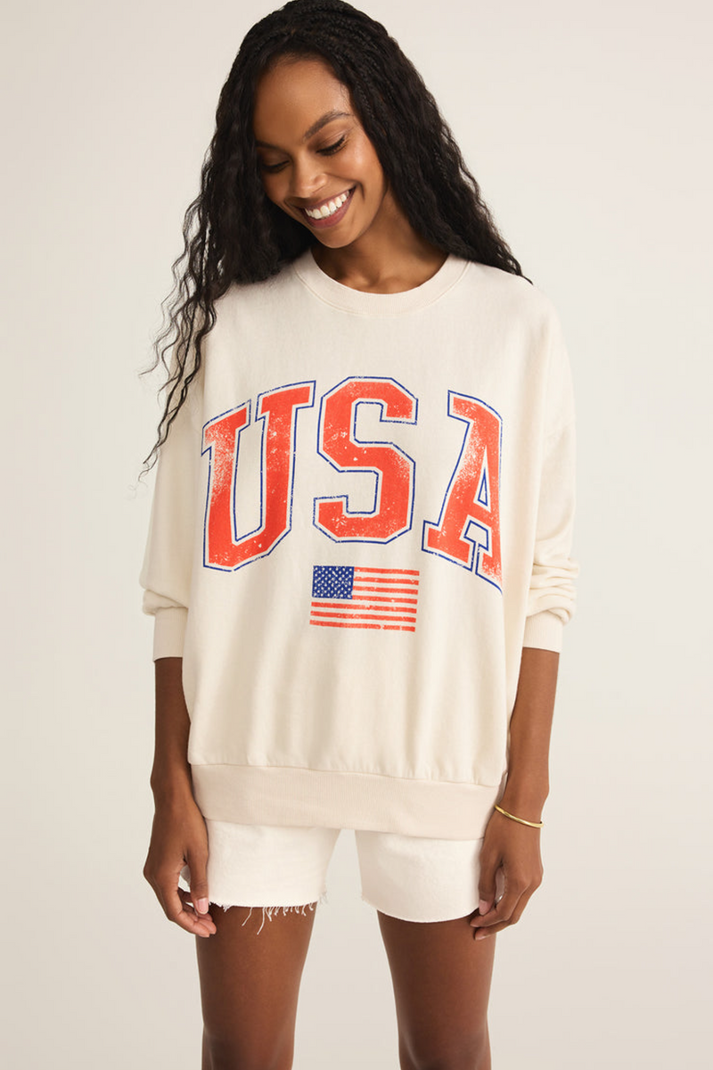Light Gray Flag Sunday Sweatshirt Sweatshirt