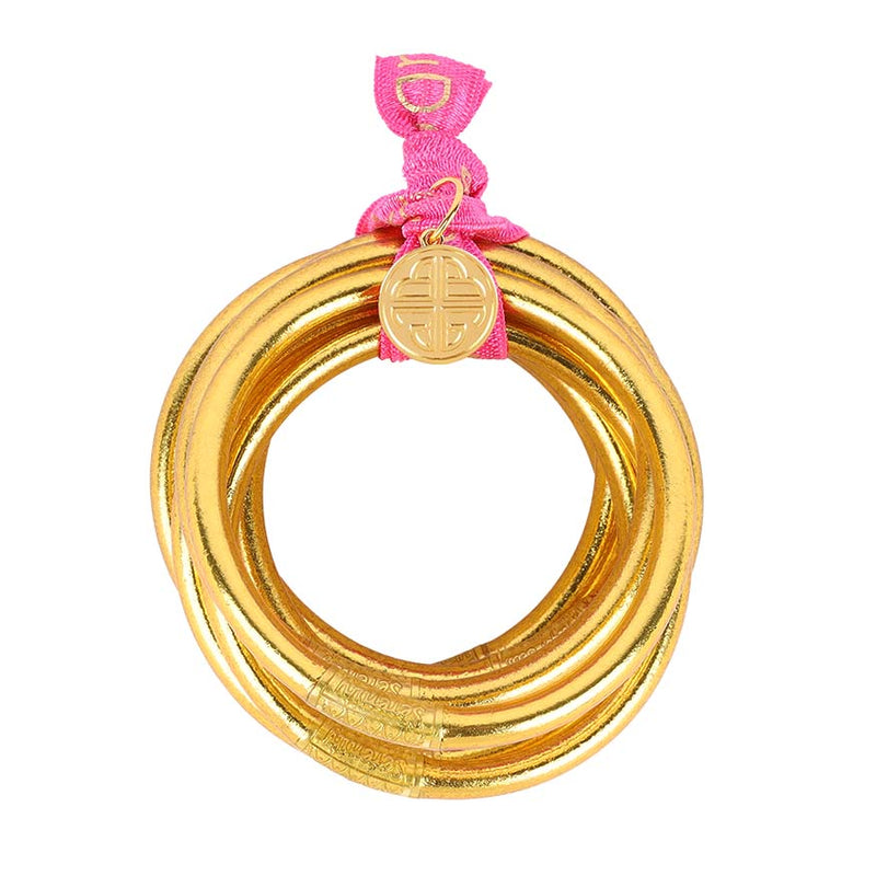 Sandy Brown All Weather Bangles | Gold (Set of 9) Bracelet