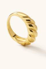 Dark Khaki Gold Croissant Ring Ring