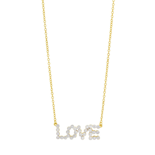 Antique White Sparkling Love Necklace Necklace