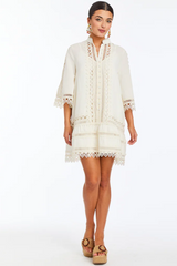 White Smoke Goldie Lace Mini Dress Mini Dress
