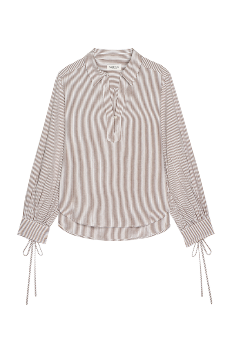 Gray Harris Shirt in Praline Stripe Shirt
