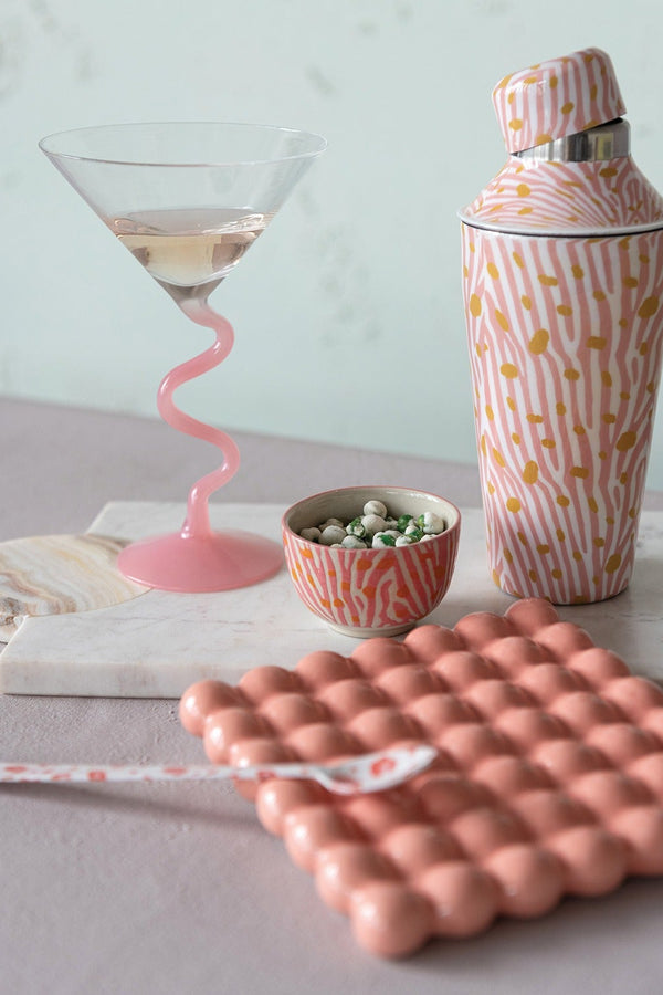 Gray Pink Wave Martini Glass Martini Glass