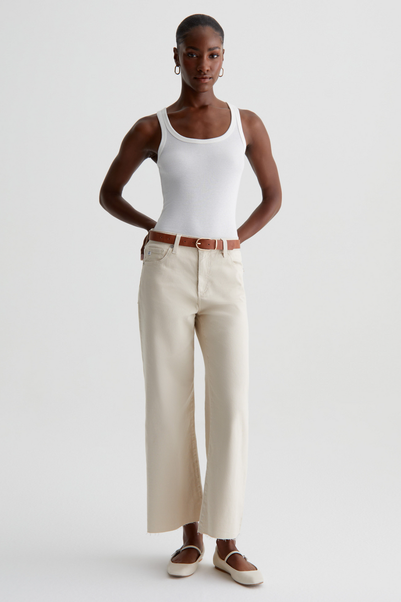 Light Gray Saige Wide Leg Crop | Opal Stone Jeans