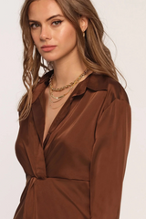 Saddle Brown Nomi Dress Mini Dress