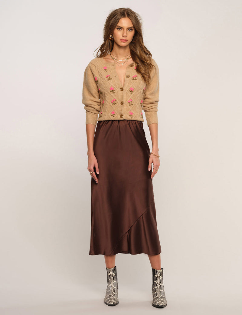 Light Gray Sheridan Skirt Midi Skirt