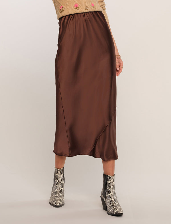 Light Gray Sheridan Skirt Midi Skirt