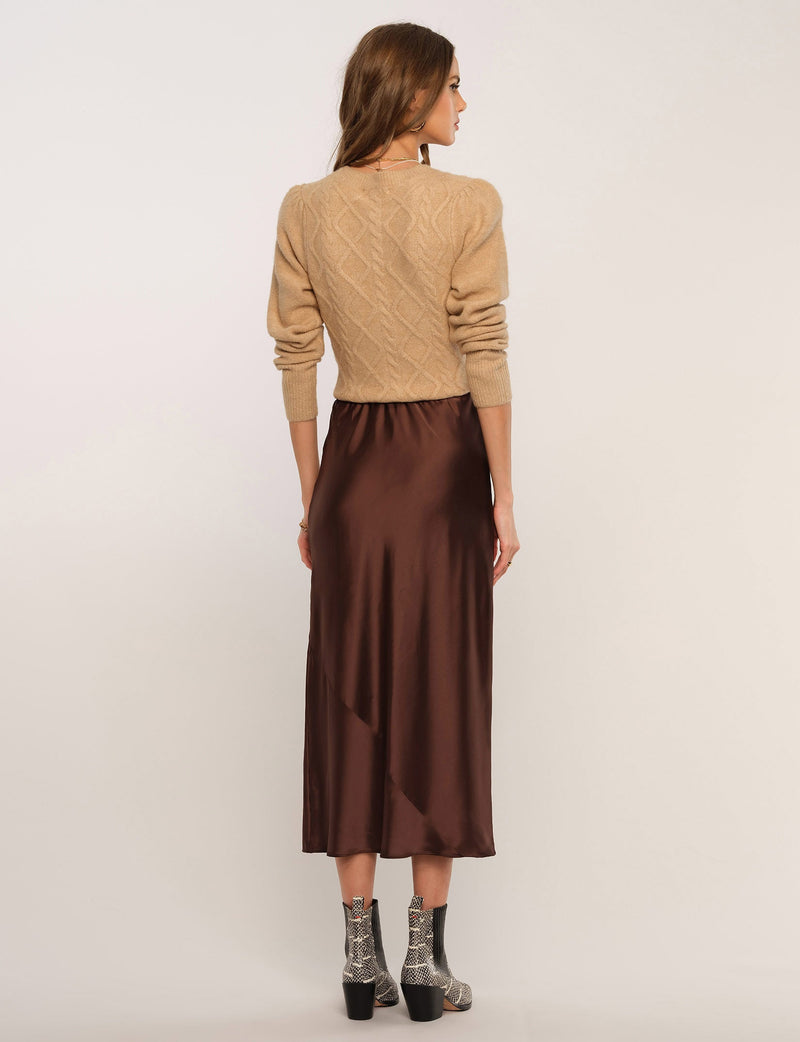 Light Gray Sheridan Skirt Midi Skirt