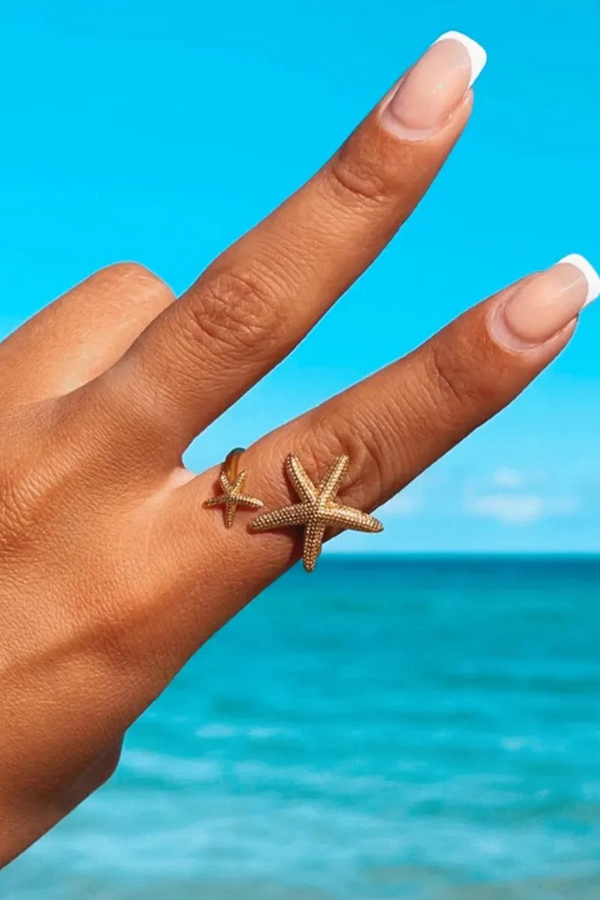 Dark Salmon Luciana Starfish Ring Ring