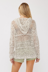 Light Gray Morrison Crochet Hoodie in Ivory/Taupe Hoodie
