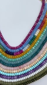 Light Gray Lilly Gemstone 8mm Beaded Necklace Necklace