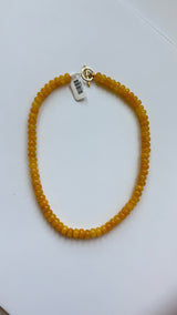 Gray Lilly Gemstone 8mm Beaded Necklace Necklace