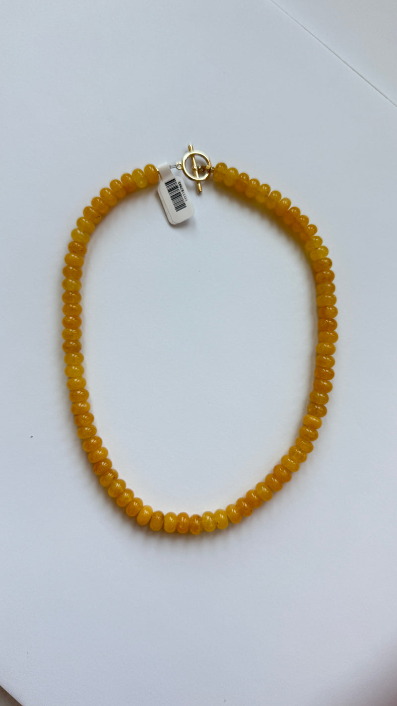 Gray Lilly Gemstone 8mm Beaded Necklace Necklace