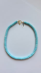 Gray Lilly Gemstone 8mm Beaded Necklace Necklace