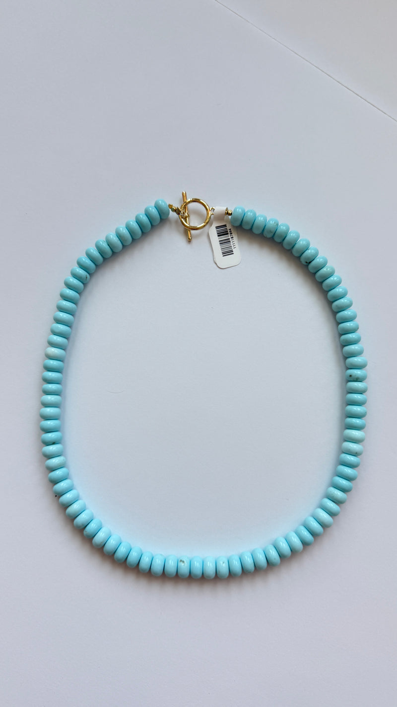 Gray Lilly Gemstone 8mm Beaded Necklace Necklace