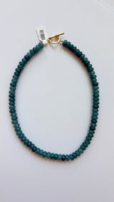 Light Gray Lilly Gemstone 8mm Beaded Necklace Necklace