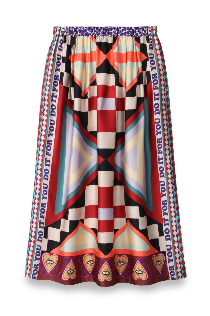 Dim Gray Joy Printed Midi Skirt | Nomadic Midi Skirt
