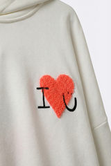 Gray I Heart You Hoodie Hoodie