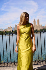 Gray Isabella Dupioni Maxi Maxi Dress