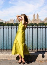 Gray Isabella Dupioni Maxi Maxi Dress