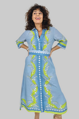 Gray Rhea Midi in Lily Of The Valley Midi Dress