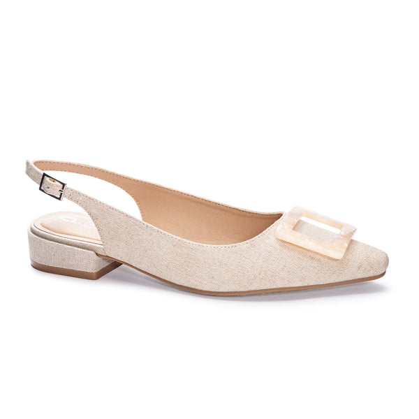 Light Gray Sweetie Linen Slingback flats