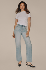 Dark Gray 90's Relaxed Straight Leg | Faded Blue Jeans