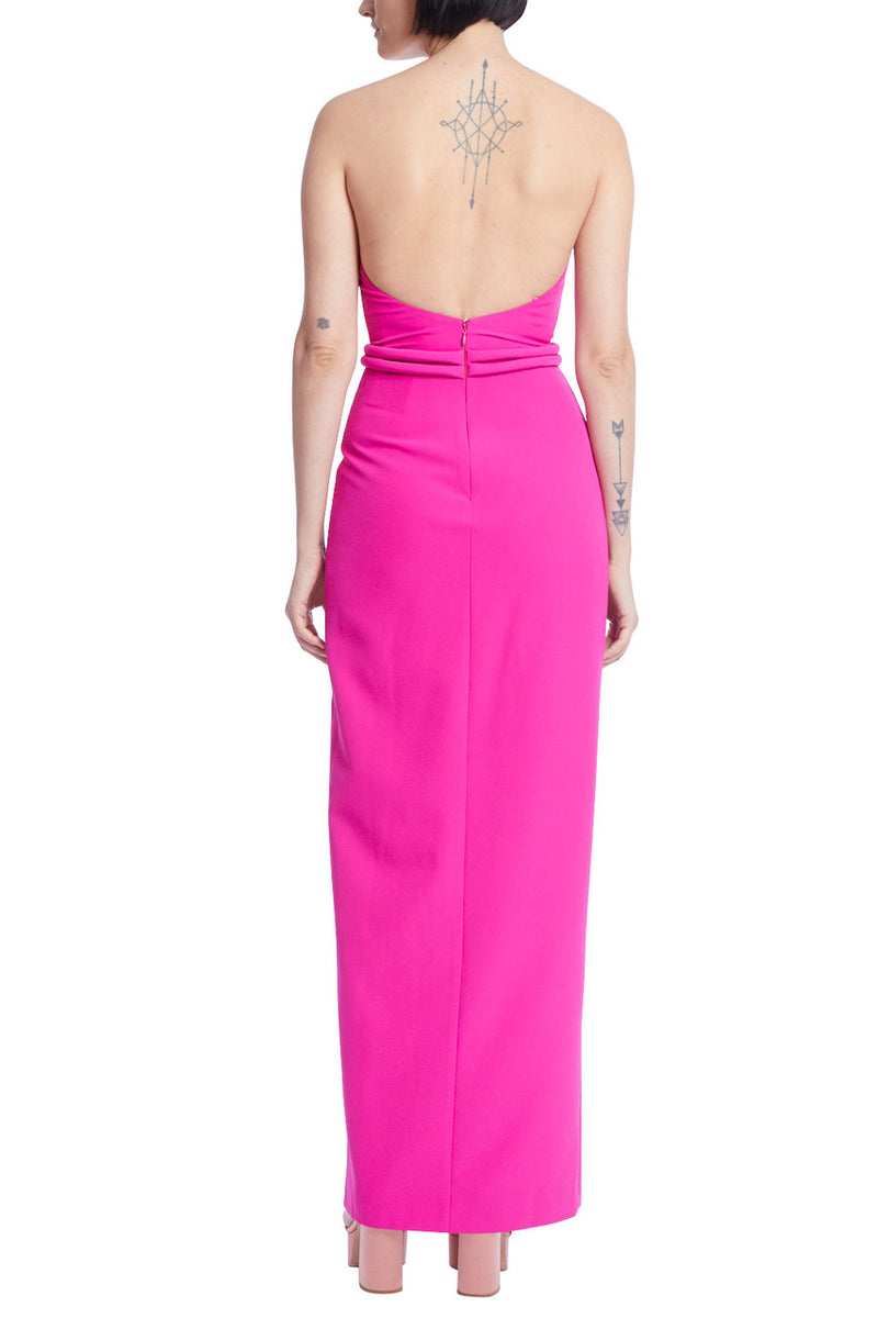 Hot Pink Lexi | Column Crepe Dress Formal Dress