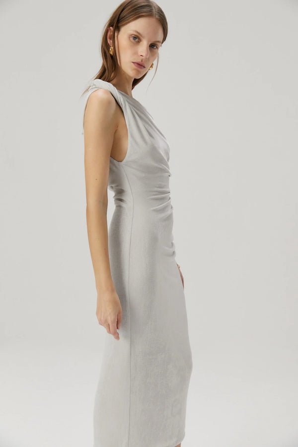 Light Gray Nyra | Slinky Jersey Dress Formal Dress