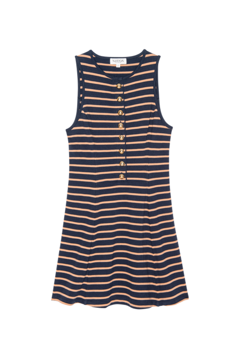 Jayna Dress in Latte Stripe