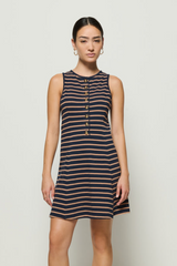 Jayna Dress in Latte Stripe