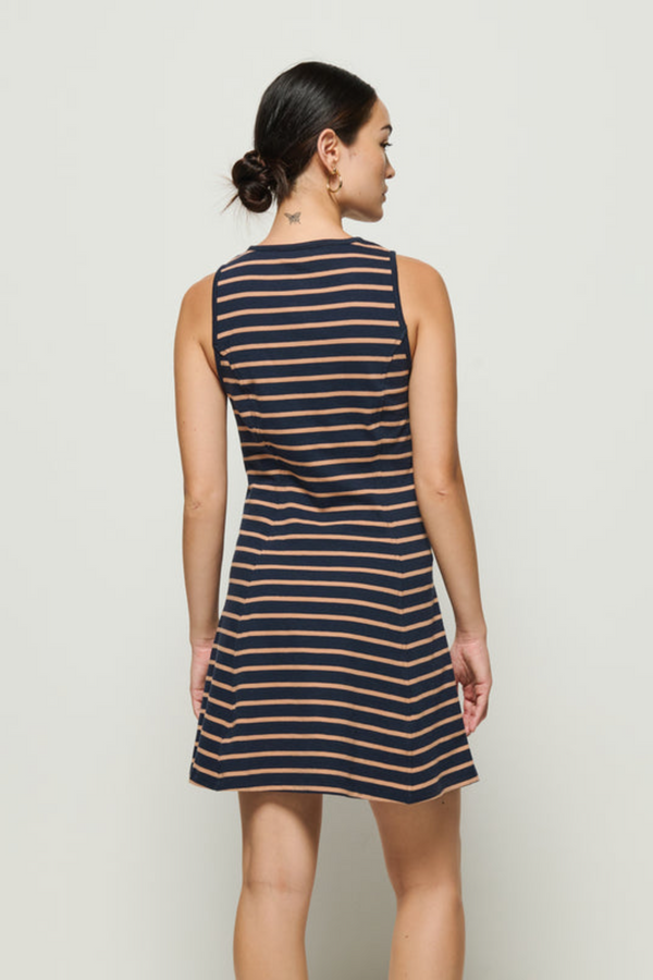 Jayna Dress in Latte Stripe