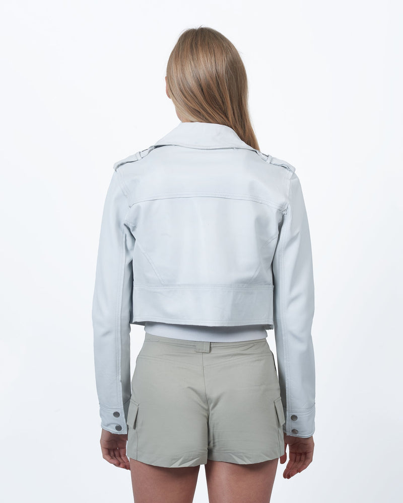 Lavender Erin Burnished Leather Jacket Jacket