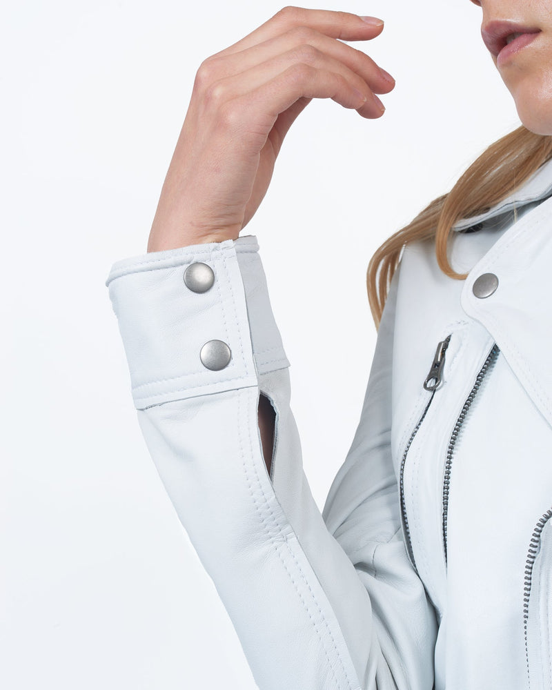 Lavender Erin Burnished Leather Jacket Jacket