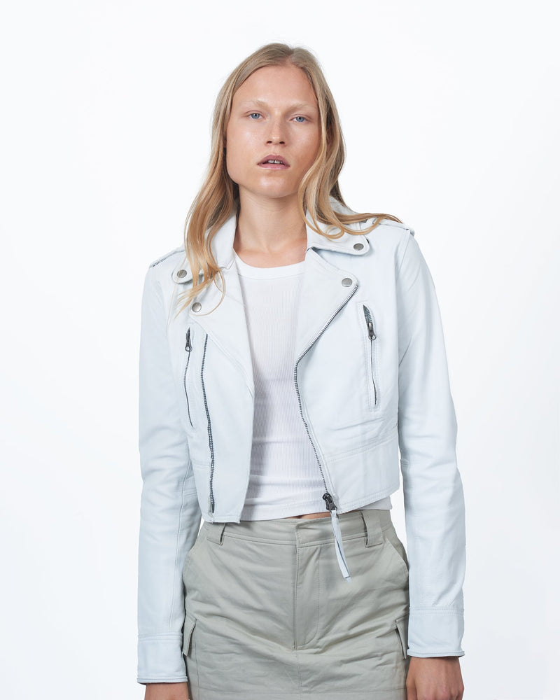 Lavender Erin Burnished Leather Jacket Jacket