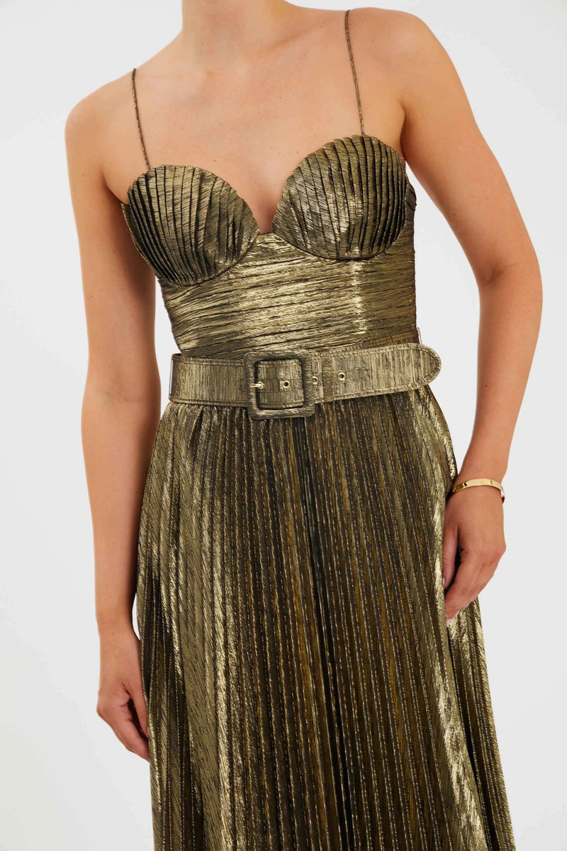 Dark Slate Gray Josie | Metallic Gown Formal Dress