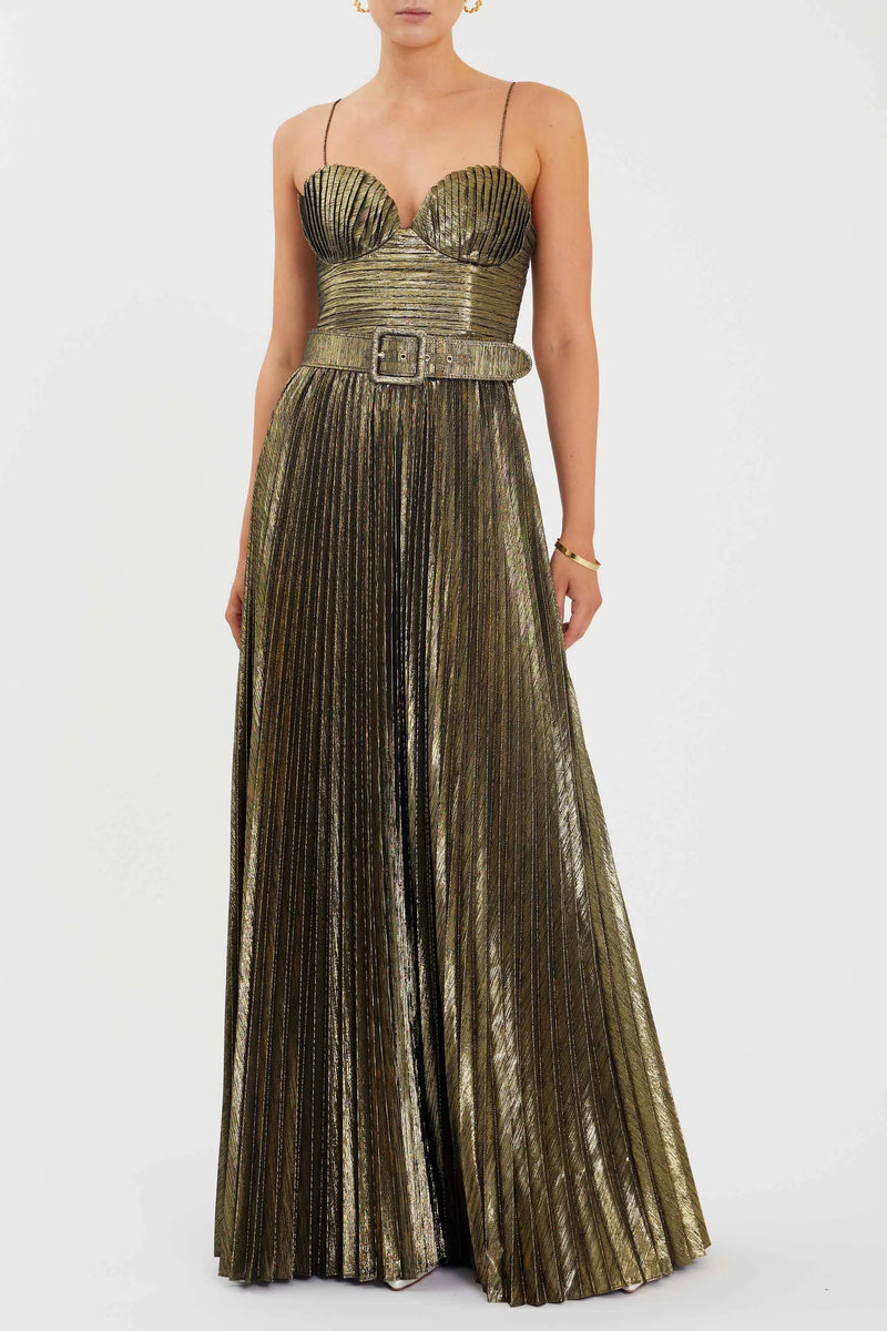 Dark Slate Gray Josie | Metallic Gown Formal Dress