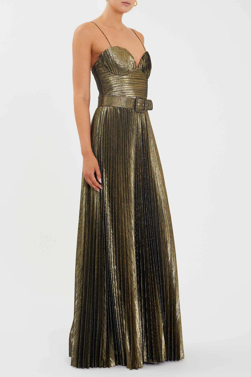 Dark Slate Gray Josie | Metallic Gown Formal Dress