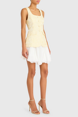 White Smoke Lilibet Dress in White/Cornsilk Mini Dress