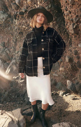 Dark Slate Gray Plaid Tucker Jacket Jacket