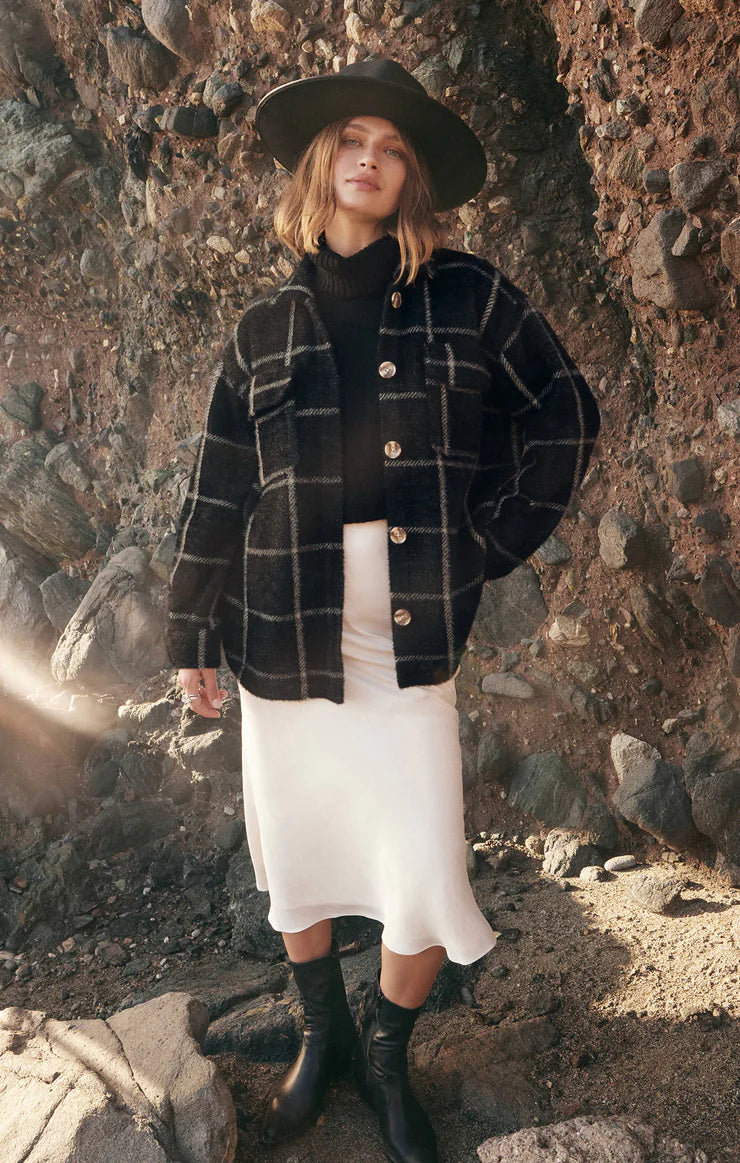 Dark Slate Gray Plaid Tucker Jacket Jacket