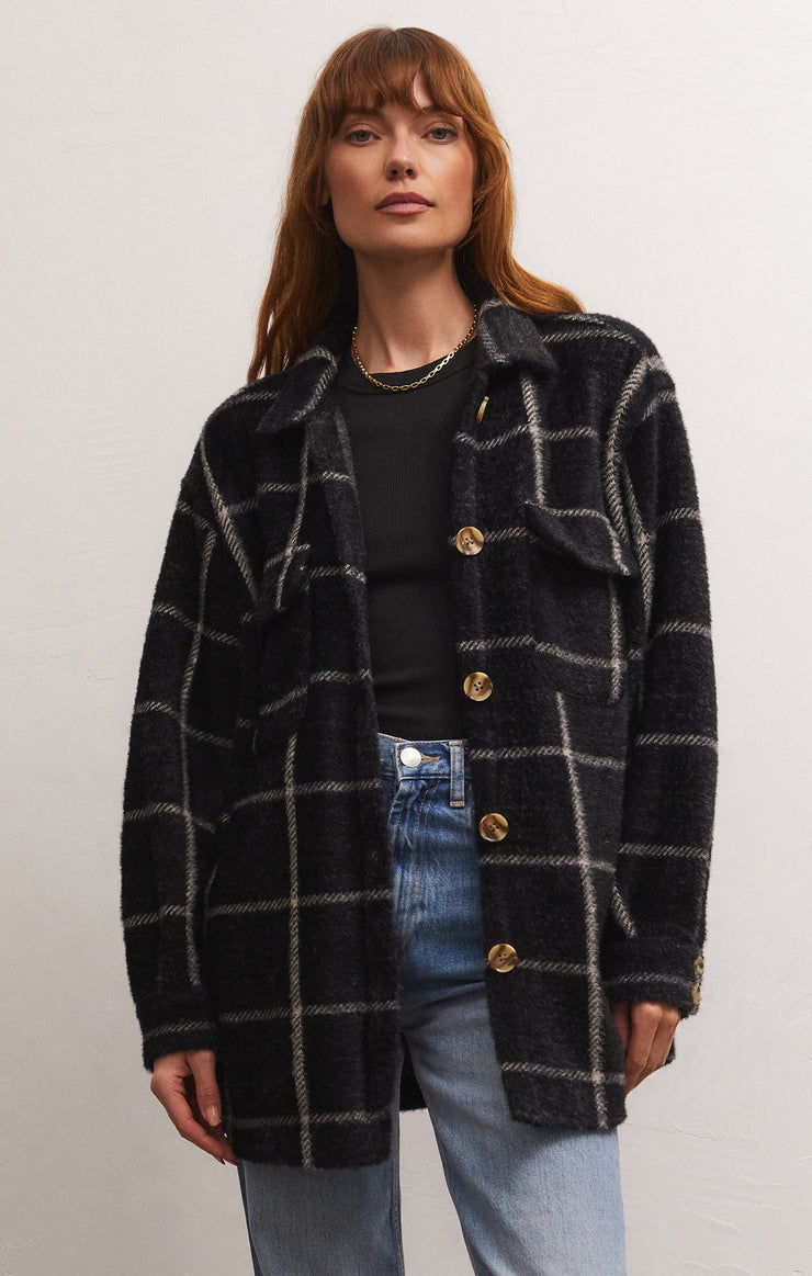 Black Plaid Tucker Jacket Jacket