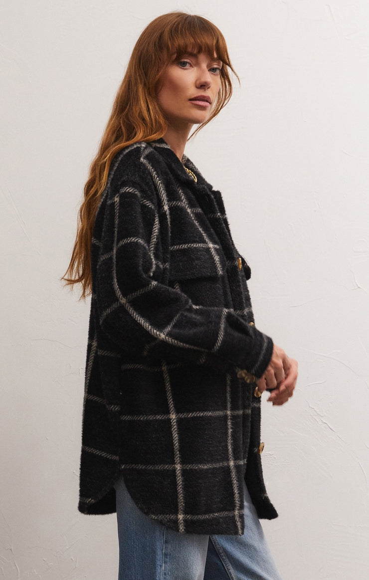 Black Plaid Tucker Jacket Jacket
