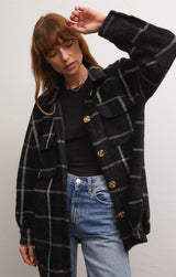 Light Gray Plaid Tucker Jacket Jacket
