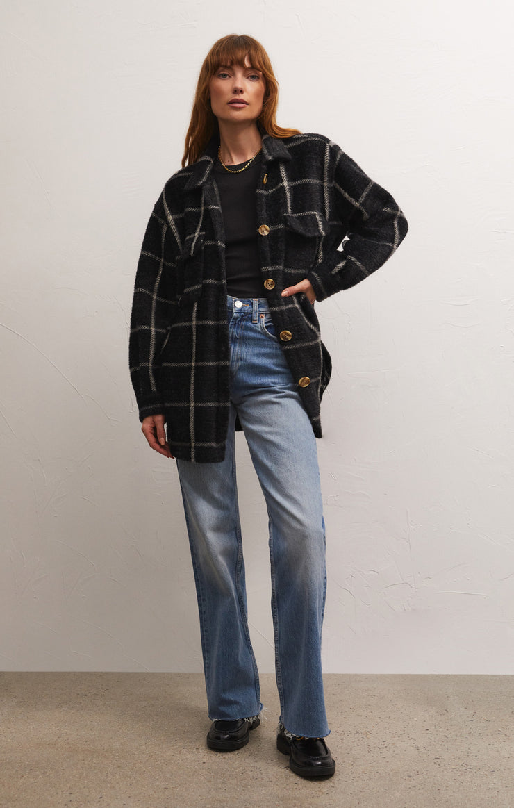 Gray Plaid Tucker Jacket Jacket