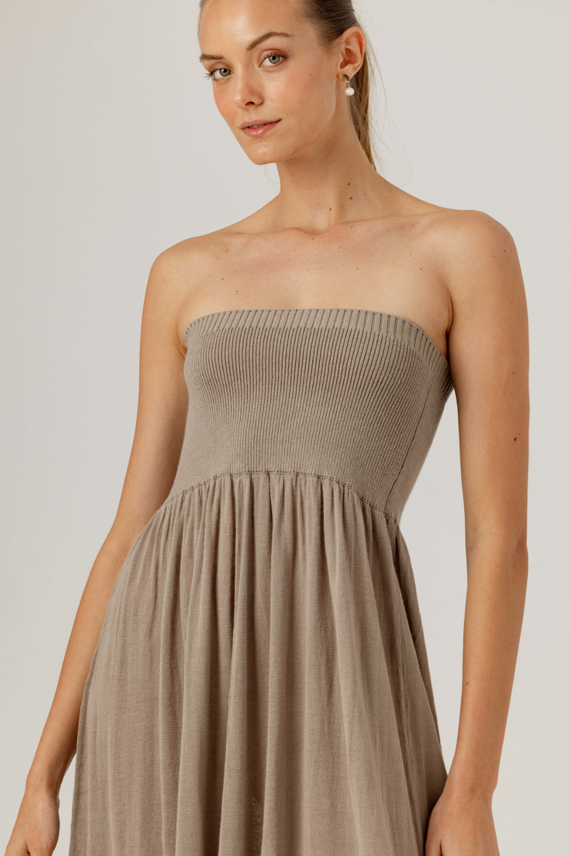 Rosy Brown Jeanne Dress Maxi Dress