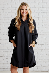 Black Kimberly Dress with Velvet Black Dress