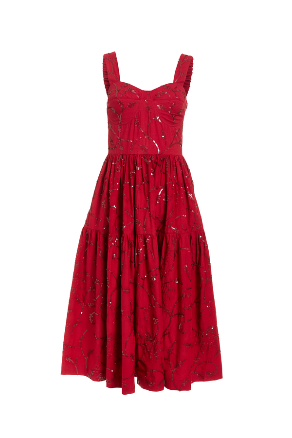 Firebrick Annabelle Dress Midi Dress