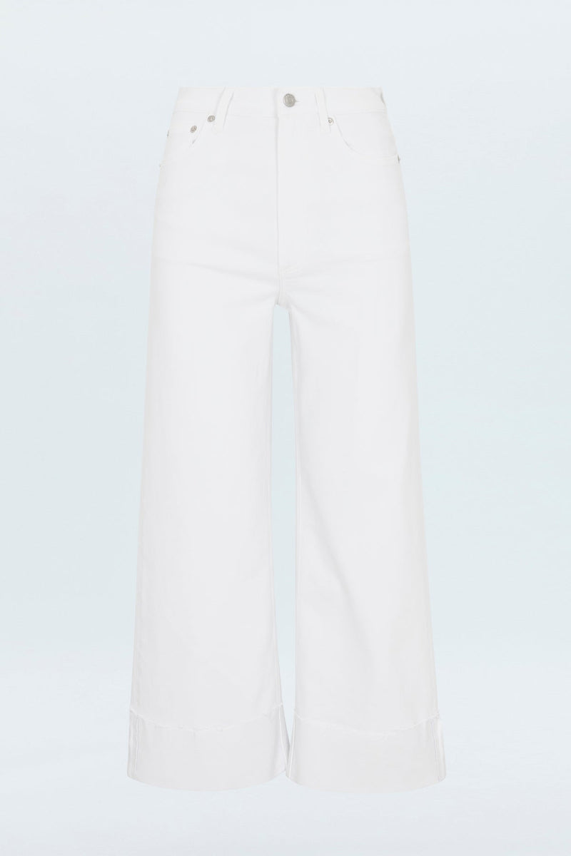 Lavender Lana Crop Cuff High Rise Ultra Wide Leg | Vivid White Jeans